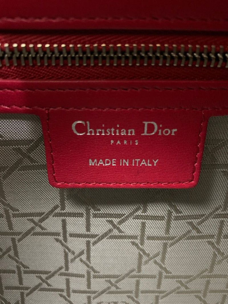 Lady Dior Medium in Red Lambskin SHW