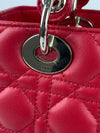 Lady Dior Medium in Red Lambskin SHW