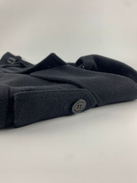 London Black Wool Mid-Length Coat