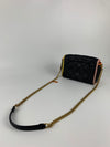 Black Colourblock Grained Calfskin Quilted Double Stitched The Status Flap Crossbody