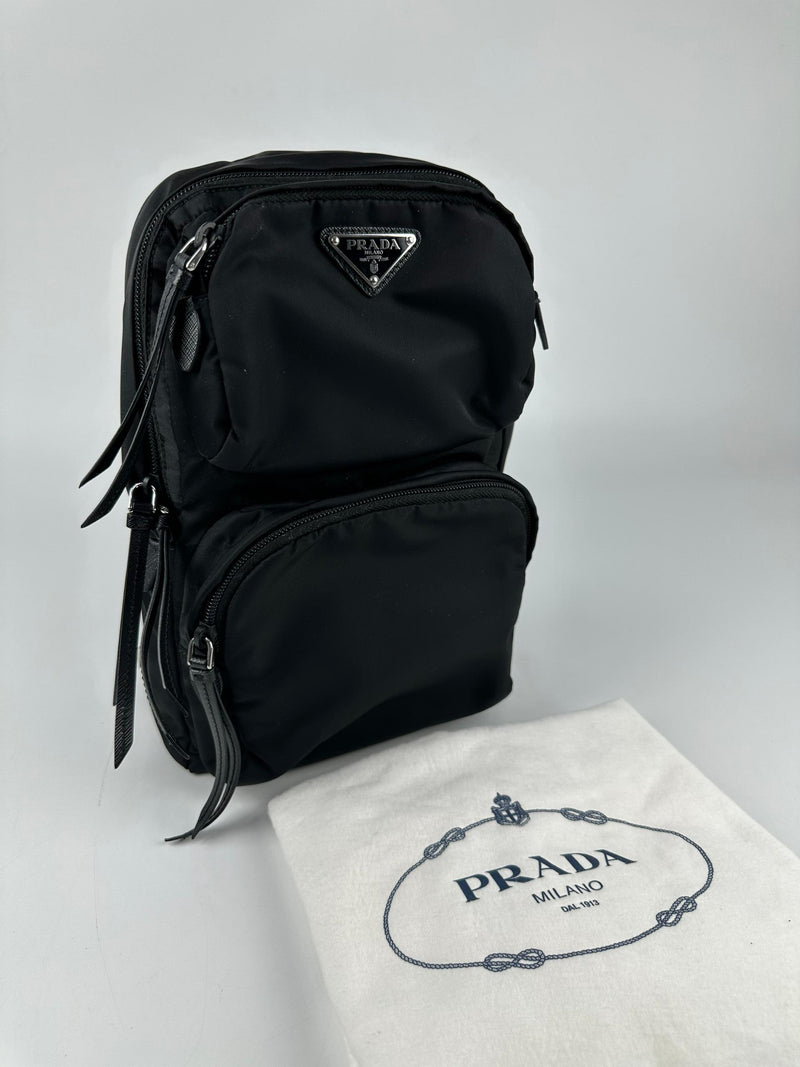 Re-Nylon and Saffiano Leather Backpack