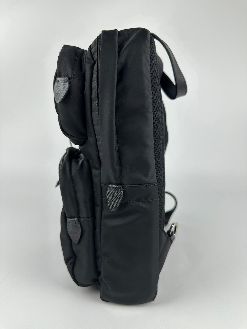 Re-Nylon and Saffiano Leather Backpack