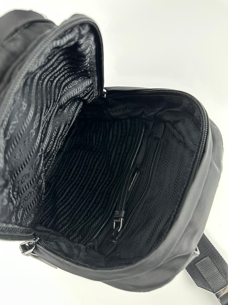 Re-Nylon and Saffiano Leather Backpack