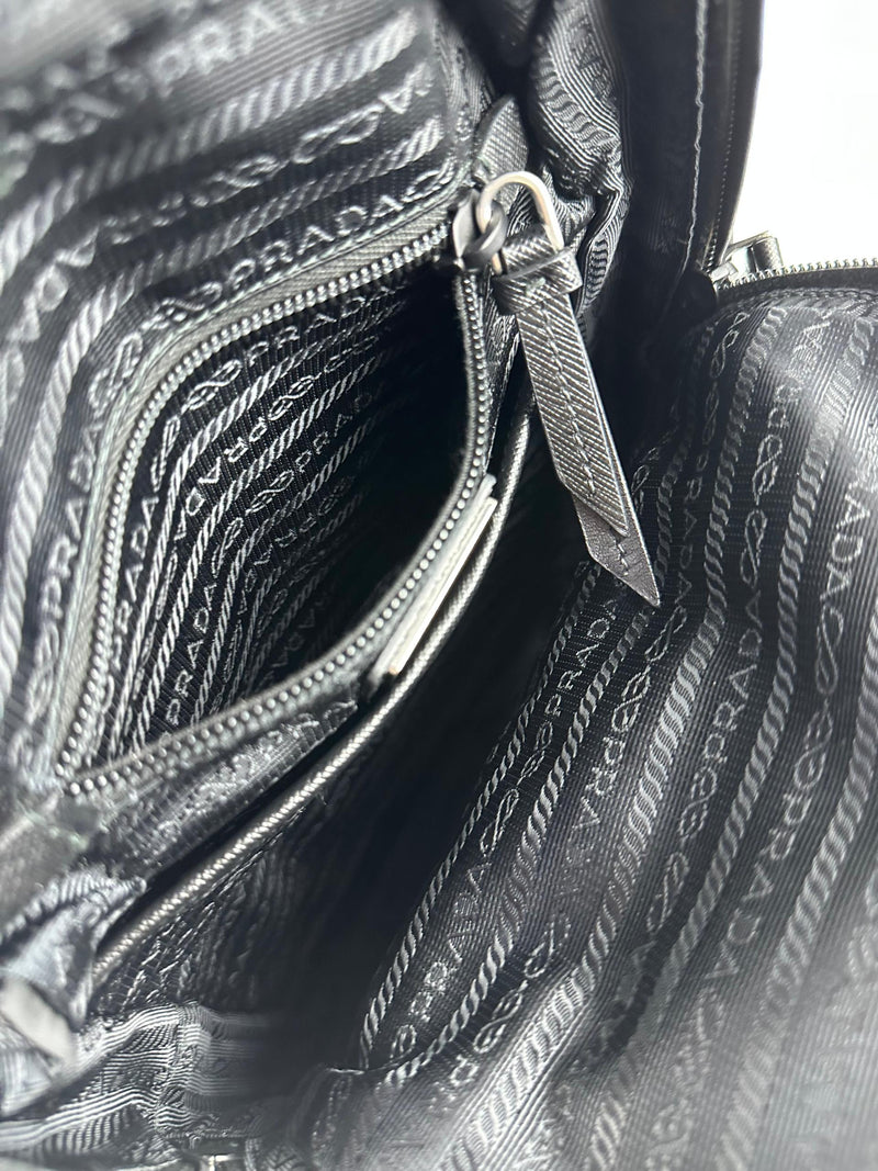 Re-Nylon and Saffiano Leather Backpack