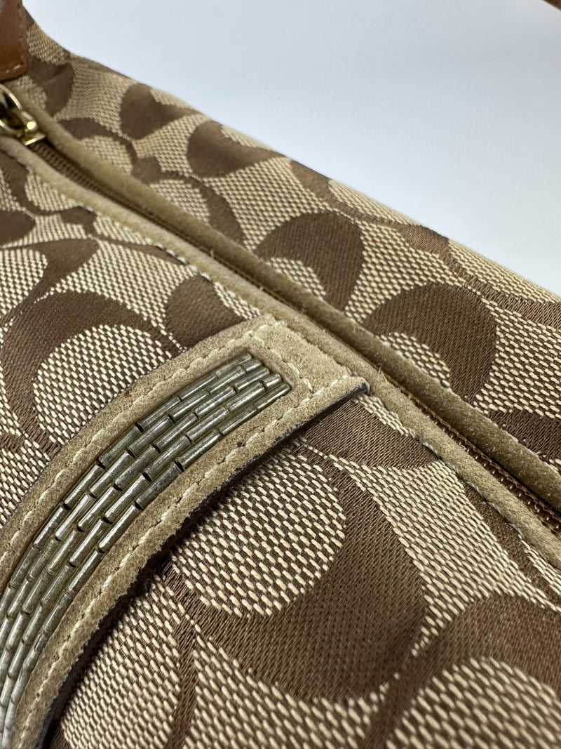 Logo Beaded Baguette Bag