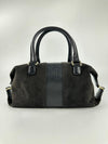 272375 Black Suede GG Embossed Leather Boston Bag