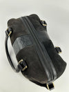 272375 Black Suede GG Embossed Leather Boston Bag