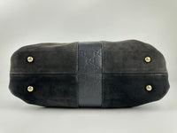 272375 Black Suede GG Embossed Leather Boston Bag