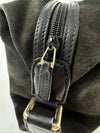 272375 Black Suede GG Embossed Leather Boston Bag