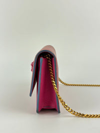 Medusa Wallet on Chain Red/Pink Calfskin