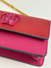 Medusa Wallet on Chain Red/Pink Calfskin