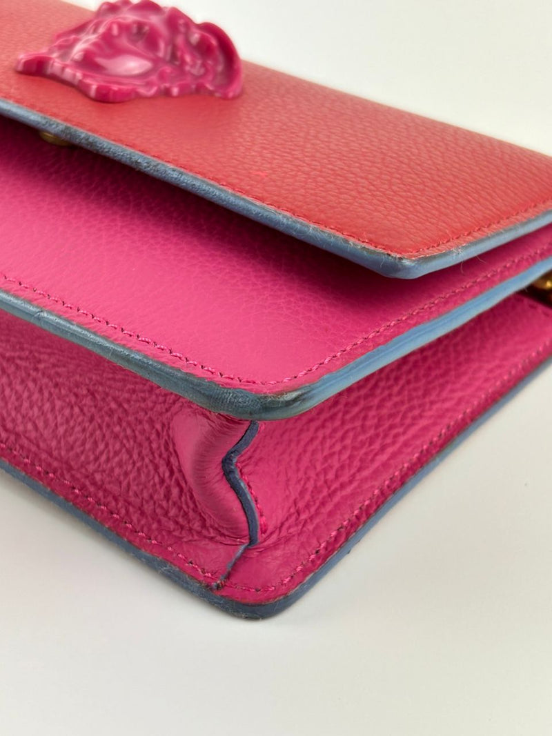 Medusa Wallet on Chain Red/Pink Calfskin