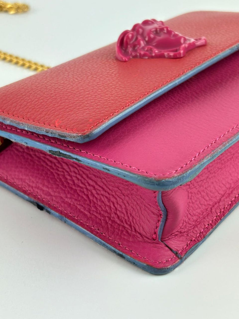 Medusa Wallet on Chain Red/Pink Calfskin