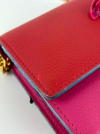 Medusa Wallet on Chain Red/Pink Calfskin