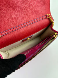 Medusa Wallet on Chain Red/Pink Calfskin