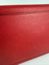 Red Small Trapeze Pebbled Calfskin / Suede Leather Bag