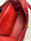 Red Small Trapeze Pebbled Calfskin / Suede Leather Bag