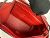 Red Small Trapeze Pebbled Calfskin / Suede Leather Bag