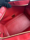 Red Small Trapeze Pebbled Calfskin / Suede Leather Bag