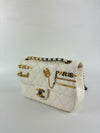 AS2979 Mini Coco Clips Flap White Lambskin Quilted