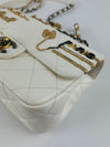 AS2979 Mini Coco Clips Flap White Lambskin Quilted