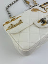 AS2979 Mini Coco Clips Flap White Lambskin Quilted