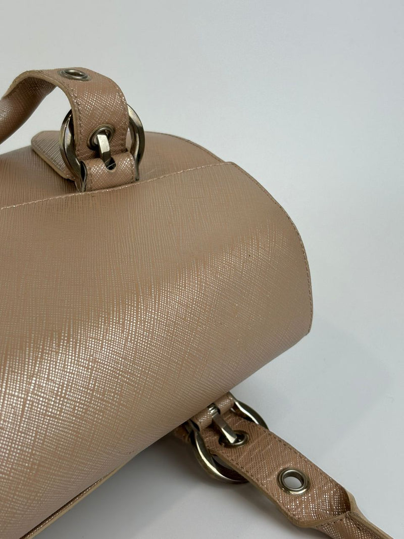 Gancini Shoulder Bag in Pink Saffiano