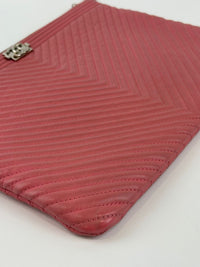 Boy Medium O Case Pink Chevron Lambskin SHW