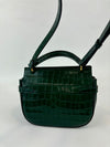 Small Amberley Satchel Green Calfskin Crocodile Embossed