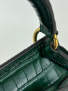 Small Amberley Satchel Green Calfskin Crocodile Embossed