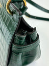 Small Amberley Satchel Green Calfskin Crocodile Embossed