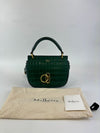 Small Amberley Satchel Green Calfskin Crocodile Embossed