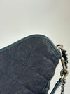 French Riviera Large Quilted Hobo Bag Dark Blue Caviar SHW