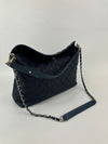 French Riviera Large Quilted Hobo Bag Dark Blue Caviar SHW