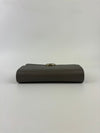 Interlocking GG Wallet on Chain Grey Pebbled Leather