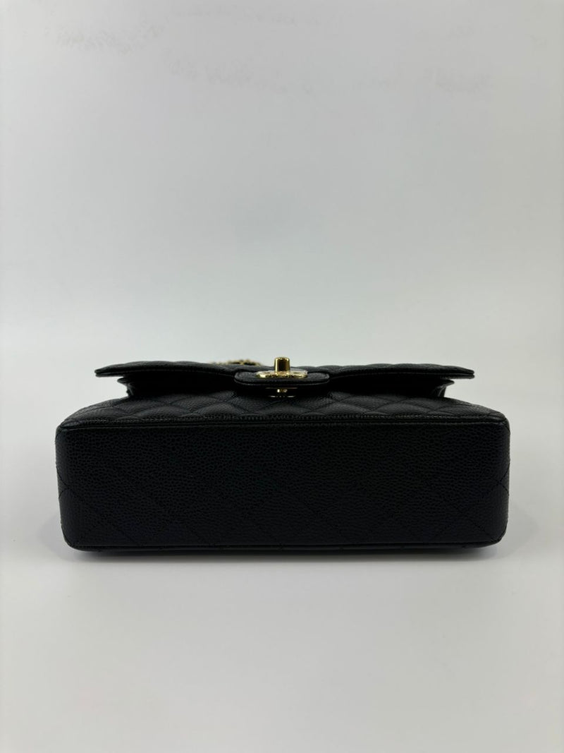 A01113 Small Classic Flap Black Caviar GHW