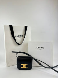 Mini Triomphe Crossbody Black Leather