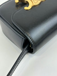 Mini Triomphe Crossbody Black Leather