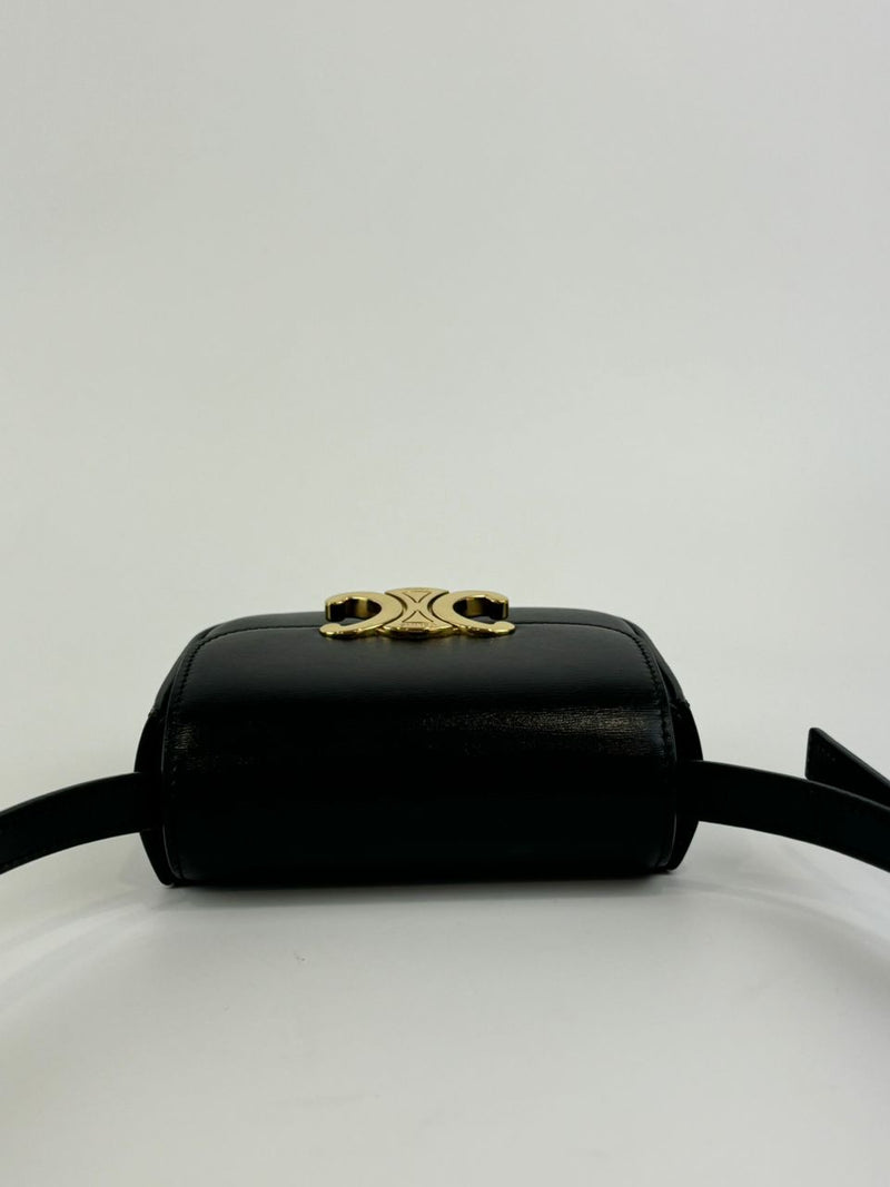 Mini Triomphe Crossbody Black Leather