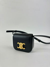 Mini Triomphe Crossbody Black Leather