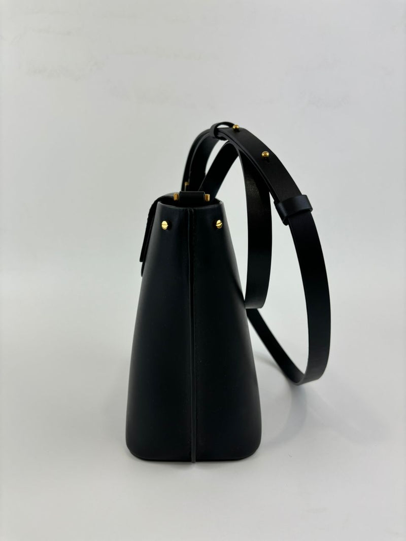 Vlogo Bucket Bag Black Leather