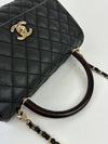 Small 28cm Coco Handle Black Caviar Lizard Embossed Top Handle LGHW