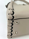8BN290 Vitello Seta Lace Up Medium Peekaboo Iconic Satchel Grigio Polvere