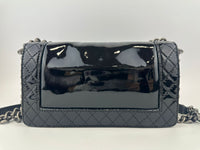 Old Medium Boy Reverso Black Patent Flap Bag RHW