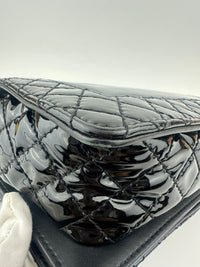 Old Medium Boy Reverso Black Patent Flap Bag RHW