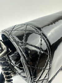 Old Medium Boy Reverso Black Patent Flap Bag RHW