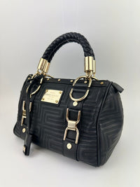 Small Snap Out of It Black Leather Satchel Bag