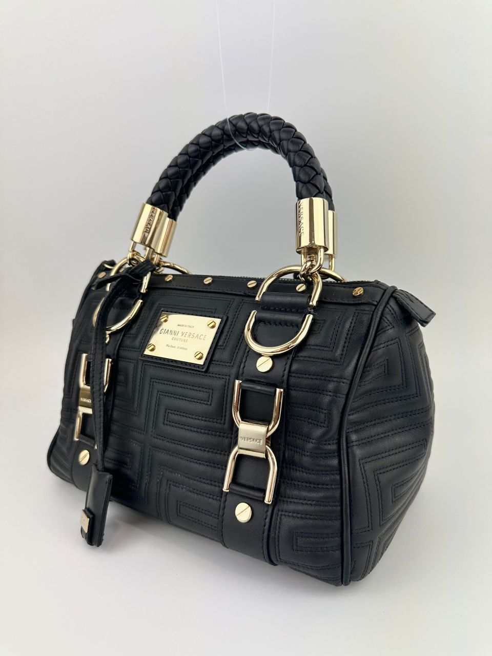Small Snap Out of It Black Leather Satchel Bag