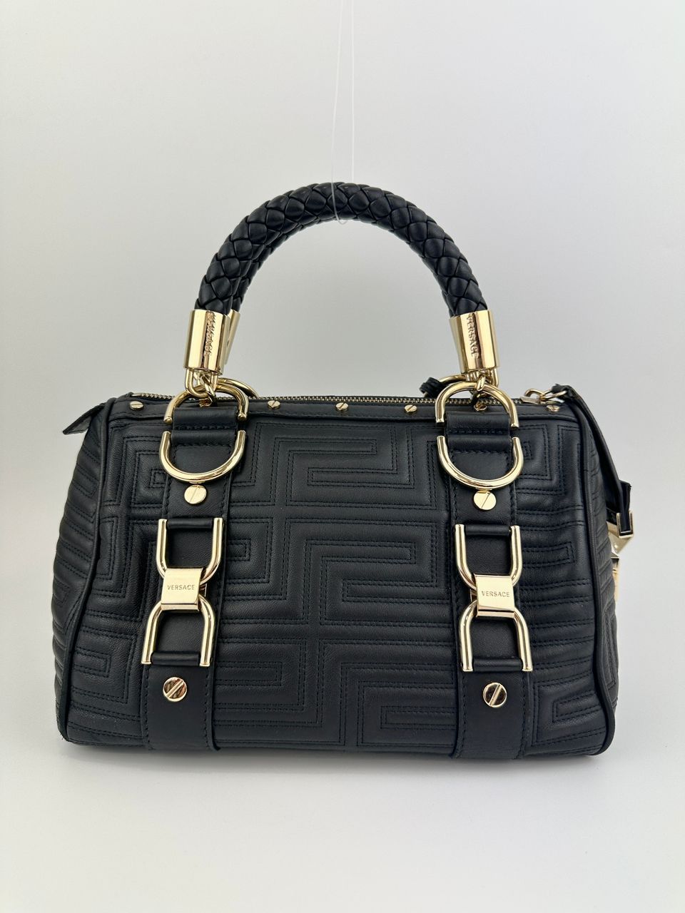 Small Snap Out of It Black Leather Satchel Bag