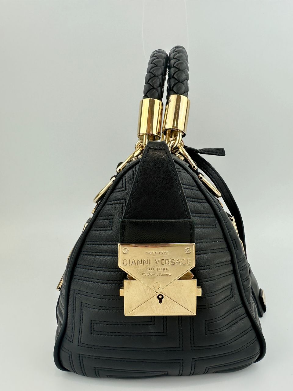 Small Snap Out of It Black Leather Satchel Bag